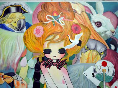 上海世界米乐星定制布面油画《爱丽丝的梦幻世界》