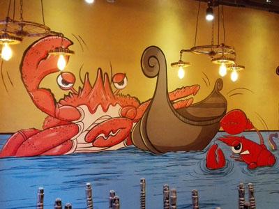 武汉中南路海食尚海鲜餐厅涂鸦