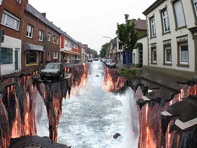街道地面3D彩绘